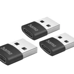 HAMA Adapter USB-C / USB-A, 3 kosi, črn