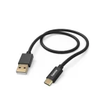 HAMA "Fabric" polnilni kabel, USB-A v USB-C, 1.5m, črn