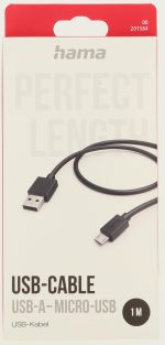 HAMA Polnilni kabel USB-A v Micro-USB, 1m, črn - slika 2