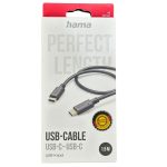 HAMA Polnilni kabel, USB-C v USB-C, 1.5m, črn - slika 2