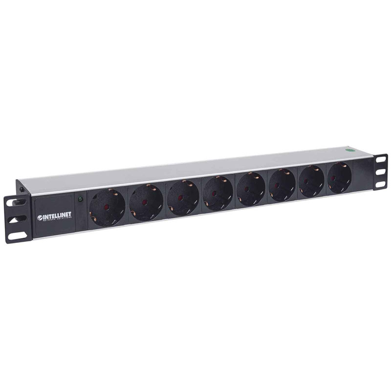140352_3 INTELLINET 19" Rackmount 1U 1,8m LED indikator 8 vtičnic za omrežno omaro razdelilec - slika 1