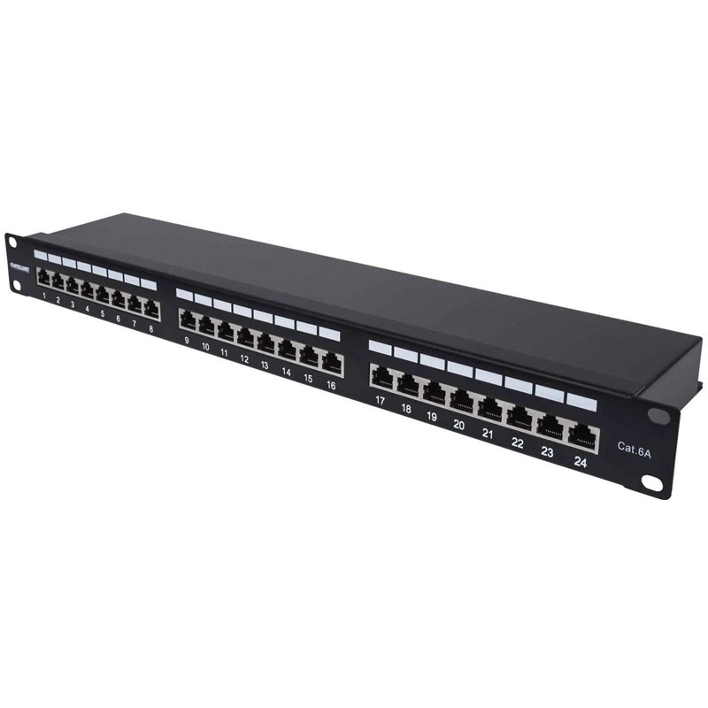 140365_4 INTELLINET 1U 24-port FTP Cat6a črn patch panel - slika 1