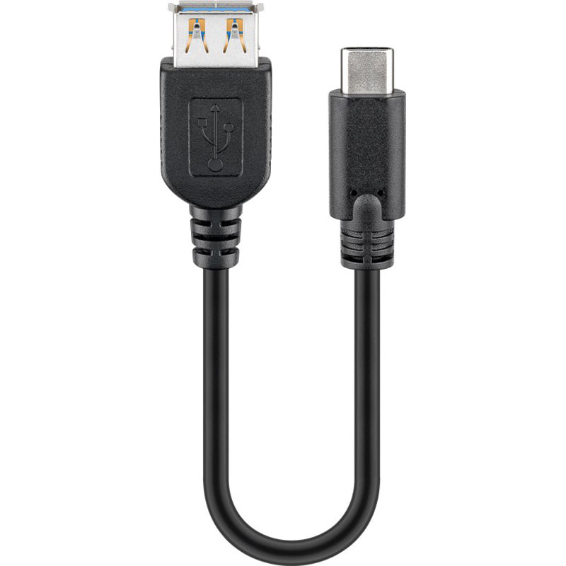 140728_3 GOOBAY USB-C (M) na USB A (Ž) (USB 3.0) 0,2 m črn polnilni in sync kabel - slika 1
