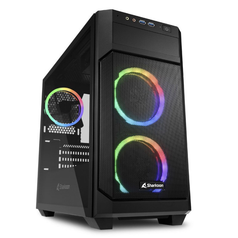 143462_8 SHARKOON V1000 mATX RGB okno gaming črno ohišje - slika 1