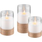 GOOBAY LED 7.5x10/12.5/15cm set 3 bela namizna sveča