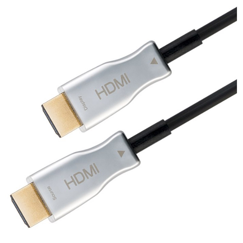 145057 GOOBAY Optical Hybrid Ultra High Speed HDMI (M/M) 2.1 8K 60Hz 20m z Ethernet AOC pozlačen črn Optični Hibridni kabel - slika 1