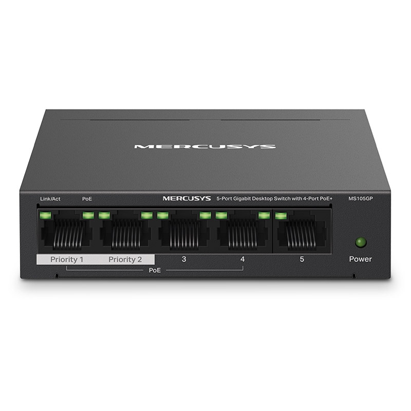 146164 MERCUSYS MS105GP 5-port Gigabit (4x PoE+) RJ45 mrežno stikalo switch - slika 1