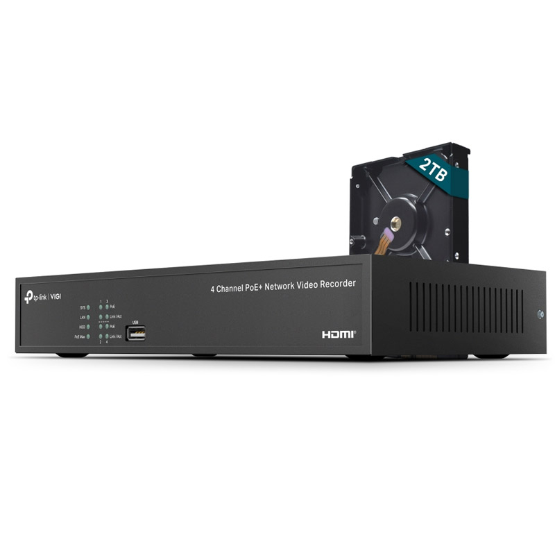 147362 TP-LINK VIGI NVR1004H-4P-2TB 4 kanalni PoE+ 2TB disk video snemalnik - slika 1