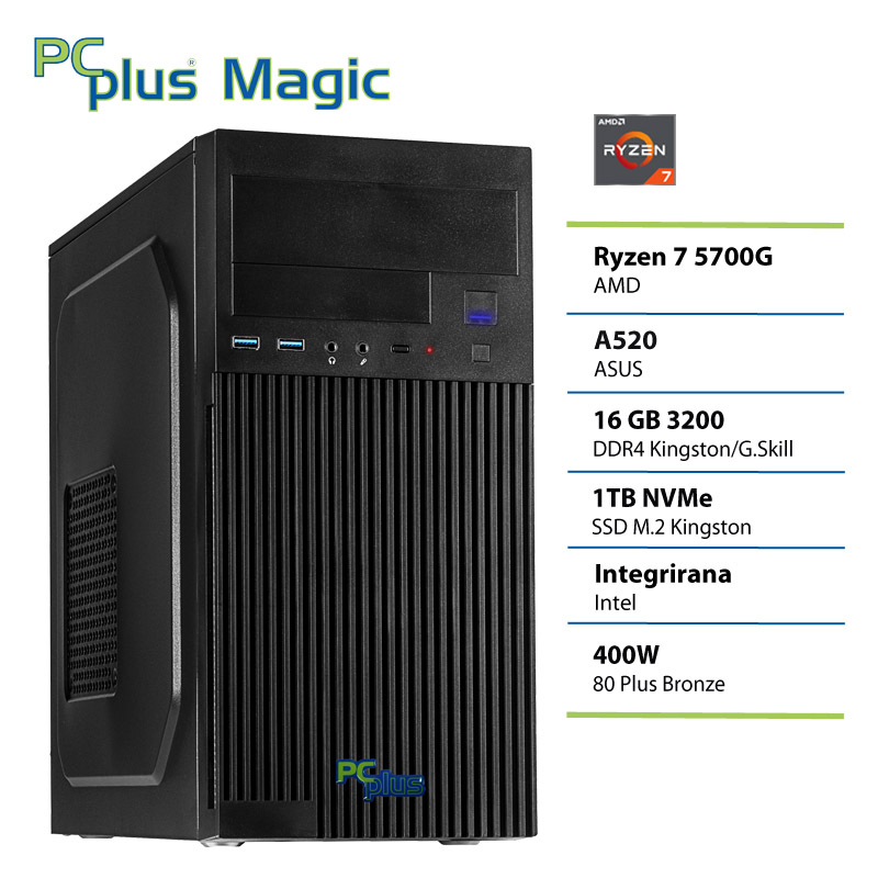 147986_1 PCPLUS Magic Ryzen 7 5700G 16GB 1TB SSD namizni računalnik - slika 1