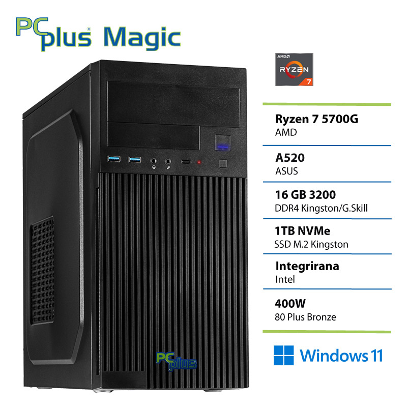 147987_1 PCPLUS Magic Ryzen 7 5700G 16GB 1TB SSD Windows 11 Home namizni računalnik - slika 1