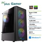 PCPLUS Gamer Ryzen 5 5500 16GB 1TB SSD RTX 5060Ti 8GB Windows 11 Home gaming namizni računalnik