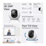 TP-LINK Tapo C230 5MP 3K nagib/vrtenje Wi-Fi notranja nadzorna kamera - slika 3