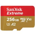 SANDISK Extreme microSDXC 256GB UHS-I 4K UHD SD adapter SDSQXAV-256G-GN6MA spominska kartica