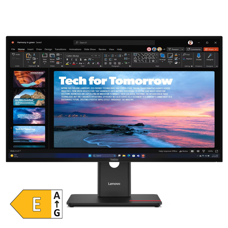 148545 LENOVO ThinkVision T27QD-40 27" (68,58cm) QHD IPS DP/HDMI/USB-C/LAN monitor - slika 1
