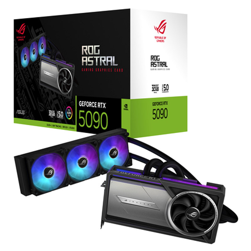 148988 ASUS ROG Astral LC Gaming GeForce RTX 5090 32GB GDDR7 vodno hlajenje ARGB grafična kartica - slika 1