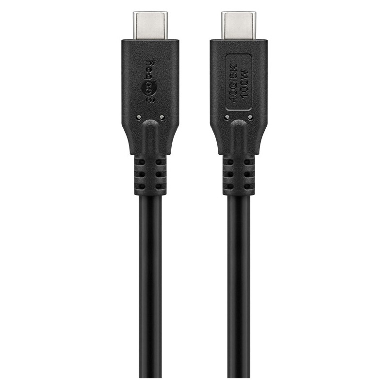 149233_2 GOOBAY USB-C na USB-C USB40 2m 100W 40Gbit/s črn napajalni kabel - slika 1