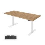 UVI LITE V2 električna dvižna miza Chalet Oak in bel okvir