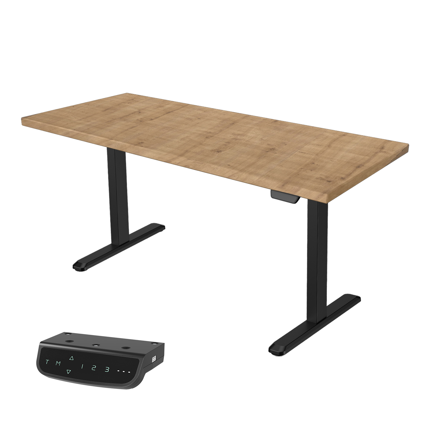 stdchaletblack1 UVI STANDARD V2 električna dvižna miza - Chalet Oak in črni okvir - slika 1