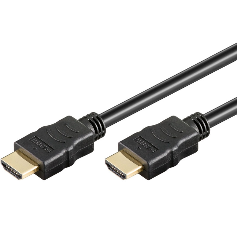 149620 GOOBAY Soft High-Speed HDMI (M/M) 2.0 4K 60Hz 0,5m z Ethernet pozlačen črn kabel - slika 1