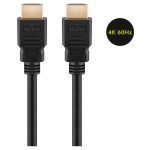 GOOBAY Soft High-Speed HDMI (M/M) 2.0 4K 60Hz 0,5m z Ethernet pozlačen črn kabel - slika 2