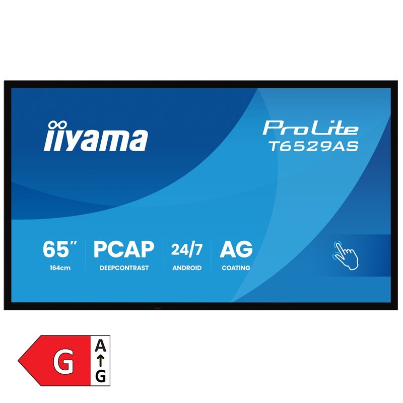 149713_1 IIYAMA ProLite ProLite T6529AS-B1AG 164cm (64,5") UHD VA 24/7 HDMI/USB-C/RJ45 na dotik zvočniki informacijski / interaktivni monitor - slika 1
