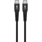 GOOBAY USB-C na USB-C 0,5m 60W 480Mbit/s črn Supersoft tekstilni podatkovni in polnilni kabel - slika 2