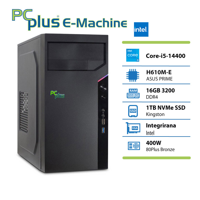 149862 PCPLUS e-machine i5 14400 16GB DDR4 1TB SSD namizni računalnik - slika 1