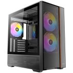 ANTEC Flux Rear midi-ATX ARGB okno les črno/rjavo gaming ohišje